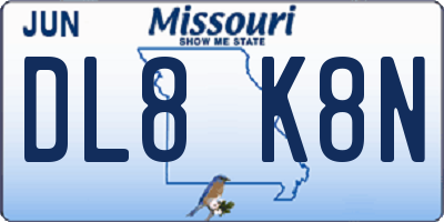 MO license plate DL8K8N