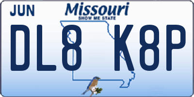 MO license plate DL8K8P