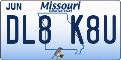 MO license plate DL8K8U