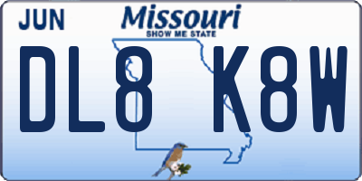 MO license plate DL8K8W