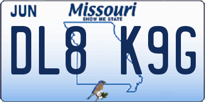 MO license plate DL8K9G