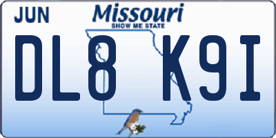 MO license plate DL8K9I