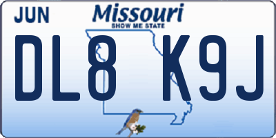 MO license plate DL8K9J