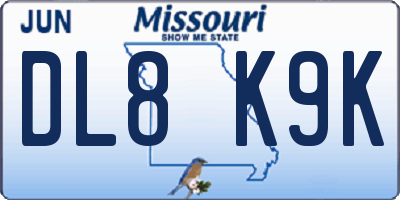 MO license plate DL8K9K