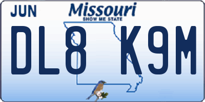 MO license plate DL8K9M