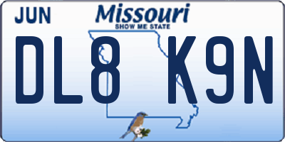 MO license plate DL8K9N