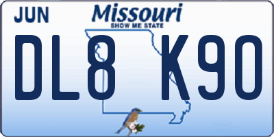 MO license plate DL8K9O