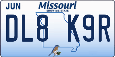 MO license plate DL8K9R