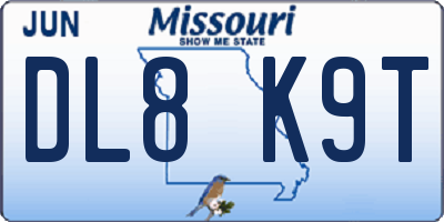 MO license plate DL8K9T