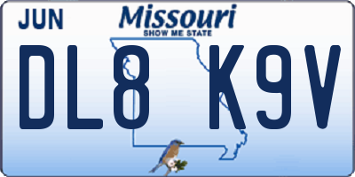 MO license plate DL8K9V