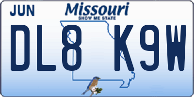 MO license plate DL8K9W