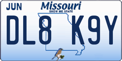MO license plate DL8K9Y