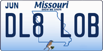 MO license plate DL8L0B