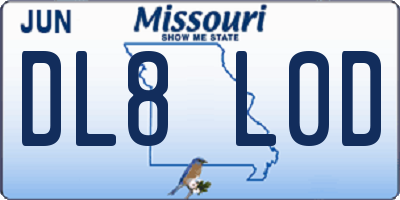 MO license plate DL8L0D