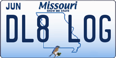 MO license plate DL8L0G