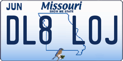 MO license plate DL8L0J