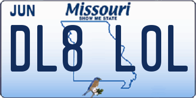 MO license plate DL8L0L