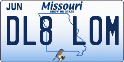 MO license plate DL8L0M