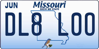 MO license plate DL8L0O