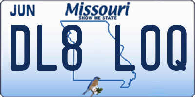 MO license plate DL8L0Q