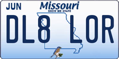 MO license plate DL8L0R