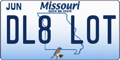 MO license plate DL8L0T