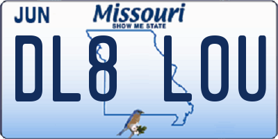 MO license plate DL8L0U
