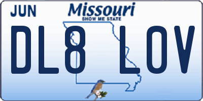 MO license plate DL8L0V