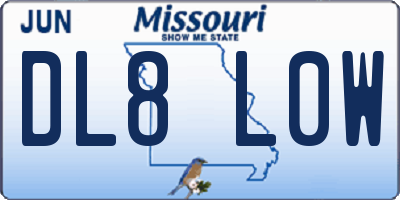 MO license plate DL8L0W