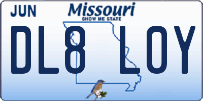 MO license plate DL8L0Y