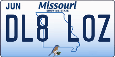 MO license plate DL8L0Z