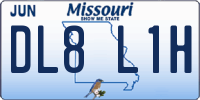 MO license plate DL8L1H
