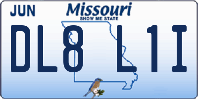 MO license plate DL8L1I