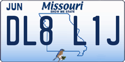MO license plate DL8L1J