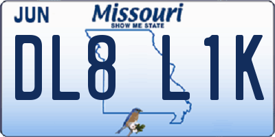 MO license plate DL8L1K