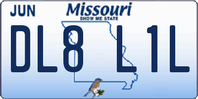 MO license plate DL8L1L