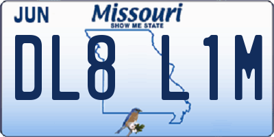 MO license plate DL8L1M