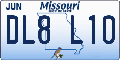 MO license plate DL8L1O