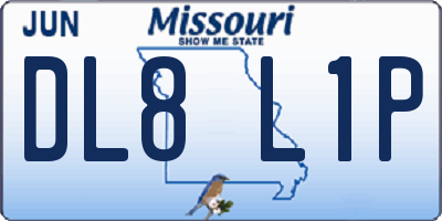 MO license plate DL8L1P
