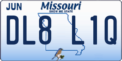 MO license plate DL8L1Q