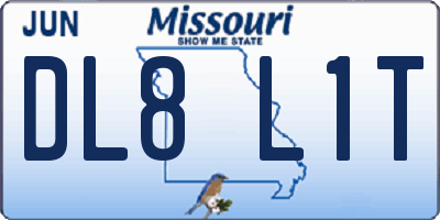 MO license plate DL8L1T