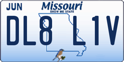 MO license plate DL8L1V