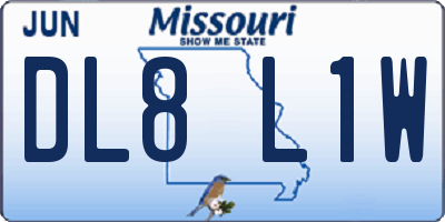 MO license plate DL8L1W