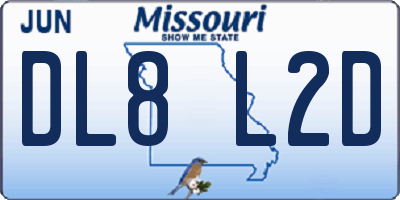 MO license plate DL8L2D
