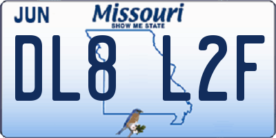 MO license plate DL8L2F