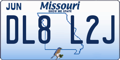MO license plate DL8L2J