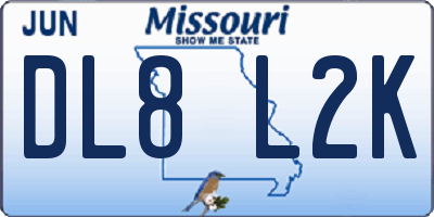 MO license plate DL8L2K