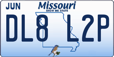 MO license plate DL8L2P