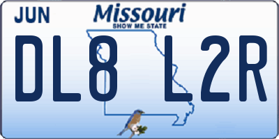 MO license plate DL8L2R