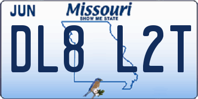 MO license plate DL8L2T